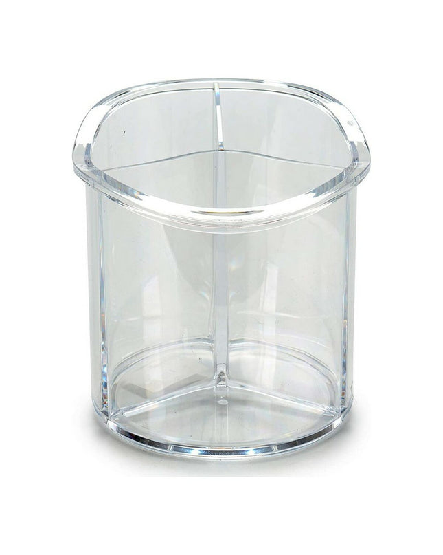 Berilo make-up organizer in white with compartments, measuring 15x15x15.5 cm, designed for bathroom storage.
