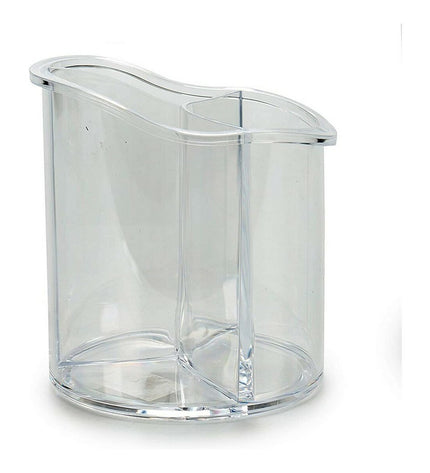 Berilo make-up organizer in white, 15x15x15.5 cm, designed for bathroom storage with multiple compartments for cosmetics.