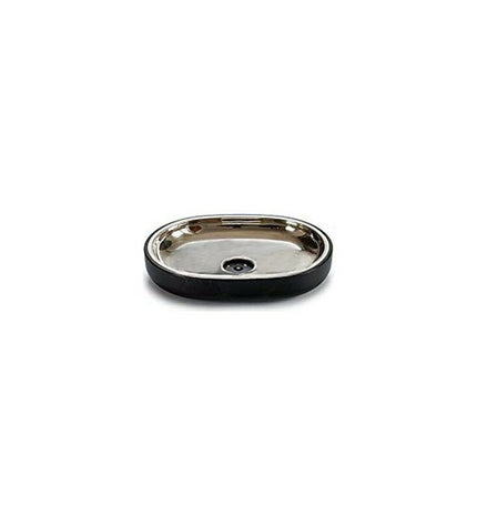 Zilverkleurige Zeepschaal van roestvrij staal en plastic, 9,5 x 2,5 x 13 cm, geschikt voor huis en bad, BigBuy Home