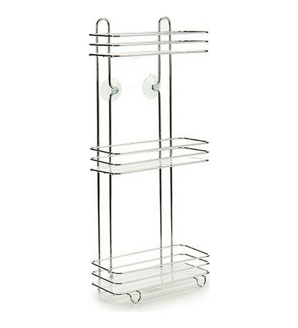 Berilo transparent silver-colored bathroom cabinet with dimensions 26 x 59.5 x 13.5 cm, suitable for bathroom storage.