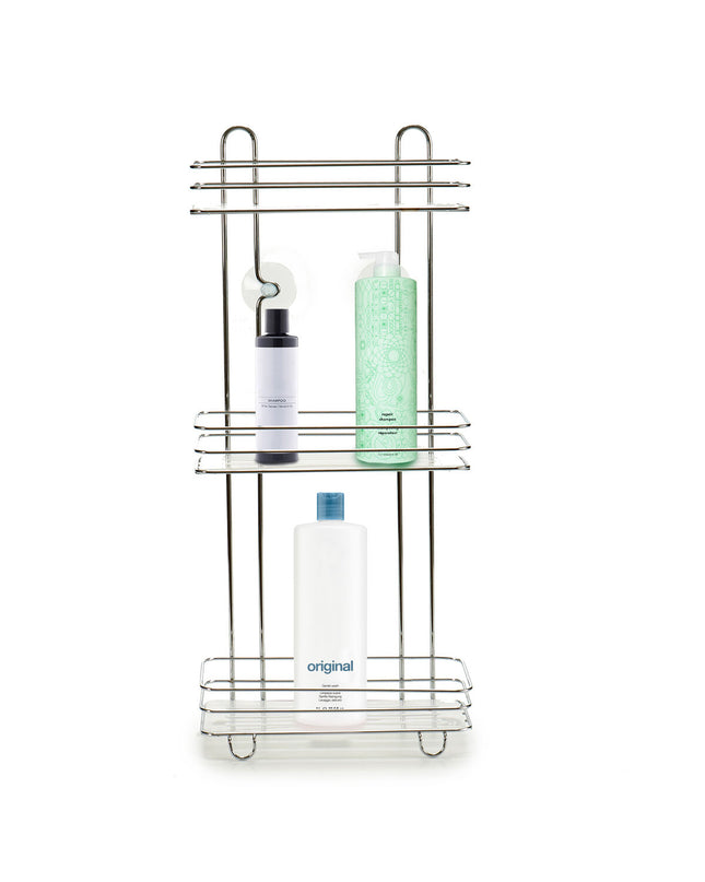 Berilo transparent silver bathroom cabinet with dimensions 26 x 59.5 x 13.5 cm, designed for home and kitchen use.