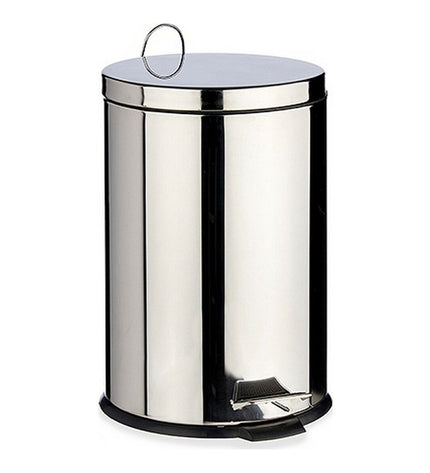 Berilo 20L zilverkleurige afvalemmer in roestvrij staal and plastic, suitable for household storage and kitchen organization