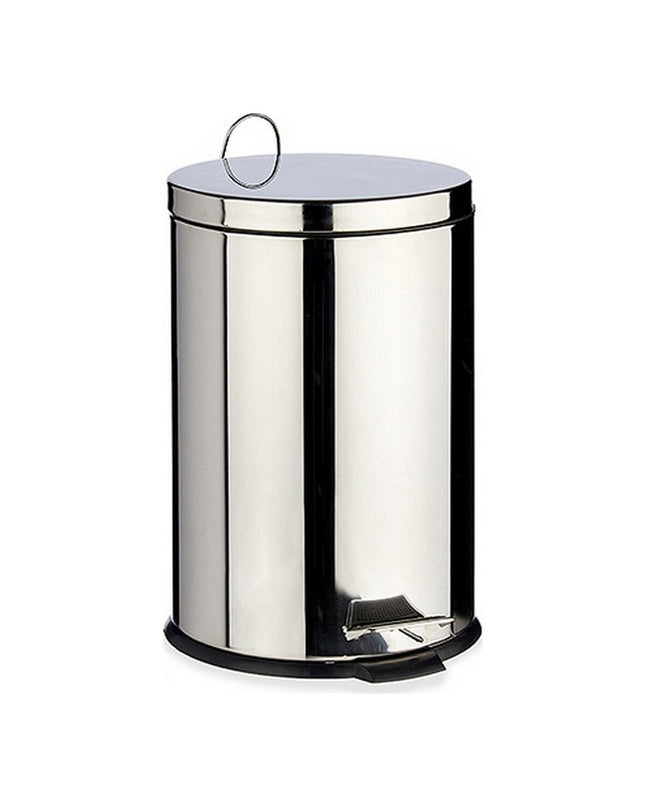 Berilo 20L zilverkleurige afvalemmer in roestvrij staal and plastic, suitable for household storage and kitchen organization