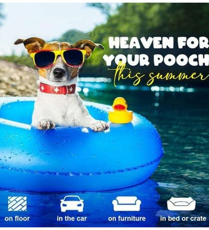 Refurbished orange dog cooling mat by Mascow, pet cooling product for dogs designed for comfort and temperature regulation.