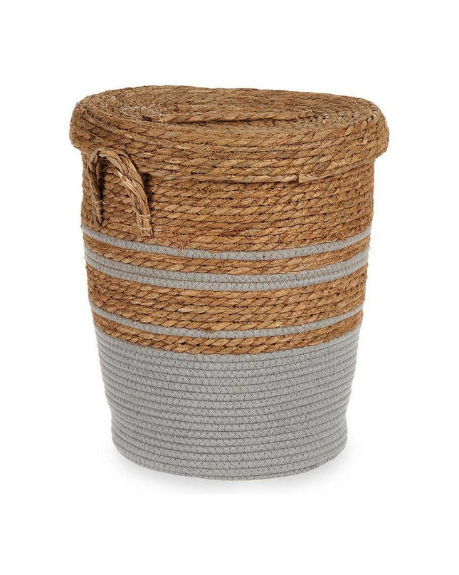 Mand Gift Decor Bruin Grijs Zeealgen storage container with lid, ideal for home and kitchen organization.