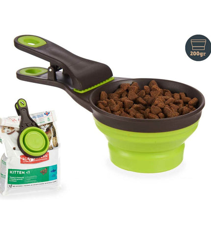 Meetlepel Mascow Groen Grijs 3-in-1 kattenvoer voor huisdieren, 237 ml, groene en grijze kleur, geschikt voor katten.