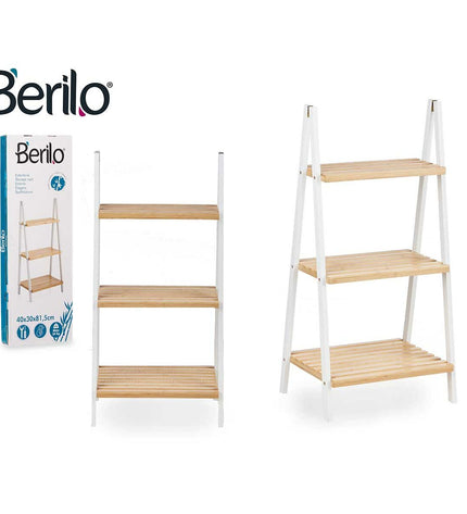 Berilo white natural bathroom cabinet with dimensions 40.3 x 81.5 x 30 cm, designed for home and kitchen use.