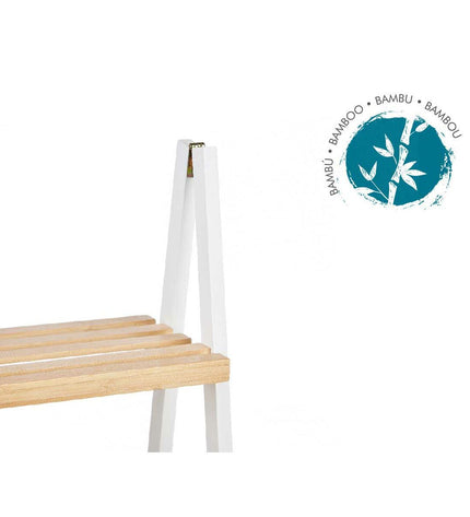 Berilo white bathroom cabinet for house and kitchen, natural finish, 40.3 x 81.5 x 30 cm, modern bathroom storage unit