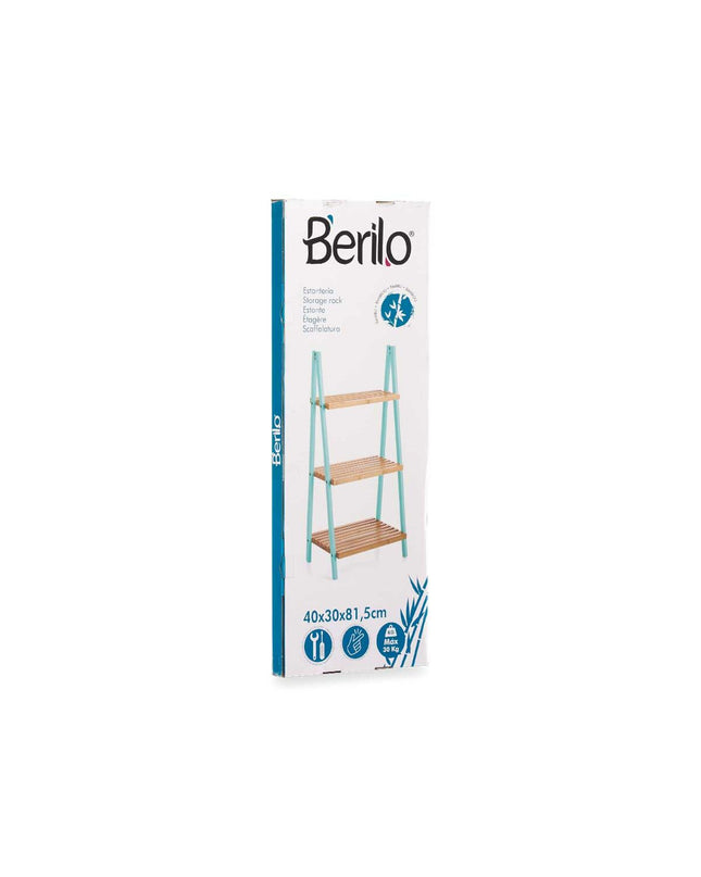 Natuurlijk munt badkamerschap Berilo met afmetingen 40,3 x 81,5 x 30 cm, geschikt voor huis en koken, in een natuurlijke munt kleur.