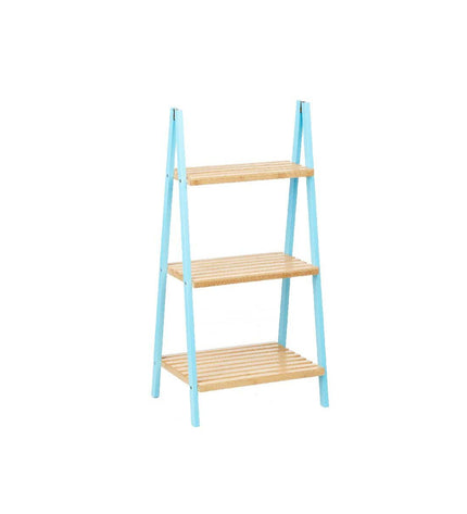 Berilo blauw badkamerkastje met natuurlijke afwerking, 40,3 x 81,5 x 30 cm, geschikt voor huis en koken badkamers.