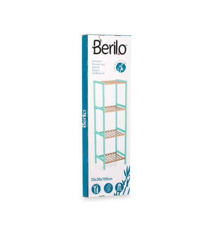 Berilo badkamerschappen in natuurlijk munt, 35x30x100 cm, with sleek modern design, ideal for bathroom and home decor.