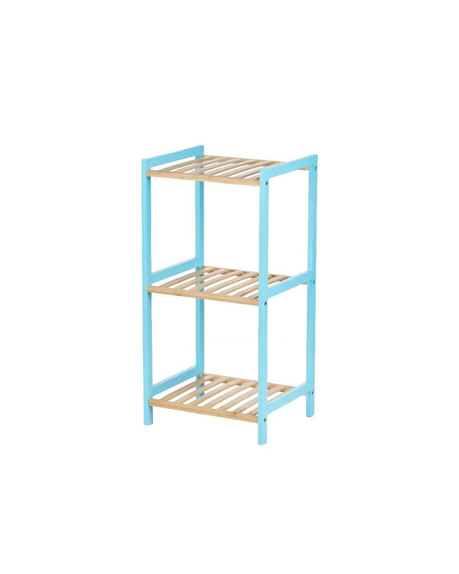 Berilo Blauw bathroom cabinet, natural wood finish, 35x30x70 cm, with doors and handles, suitable for bathroom storage.