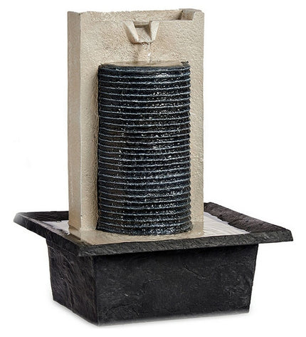 Gift Decor fontän gift decor in zwart grijs hars plastic, outdoor garden water feature with decorative design.