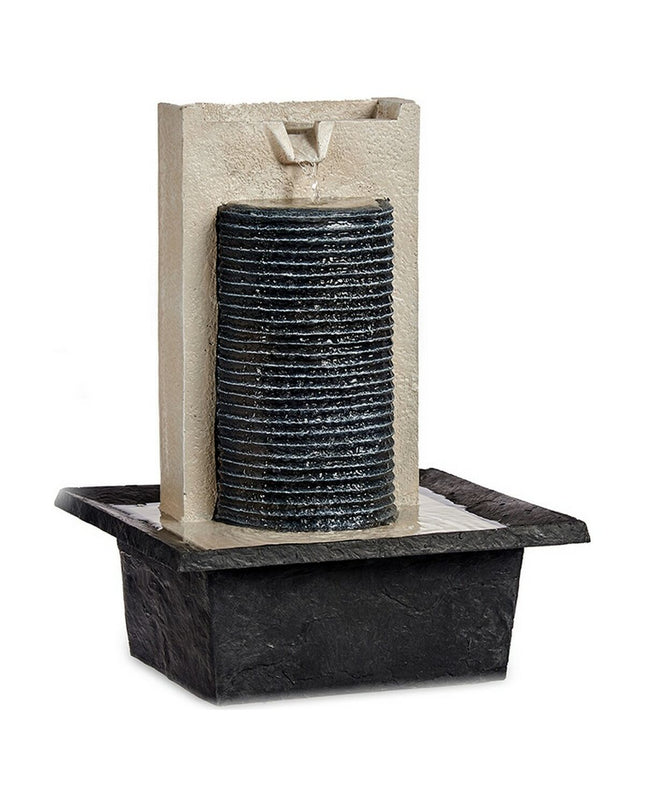 Gift Decor fontän gift decor in zwart grijs hars plastic, outdoor garden water feature with decorative design.