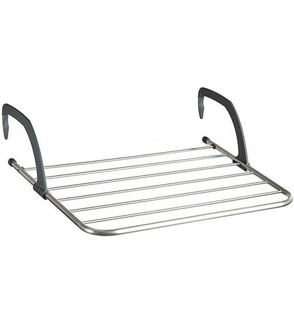 Kipit white and silver clothes drying rack with aluminum and plastic, measuring 63 x 50 cm, suitable for home storage and organization