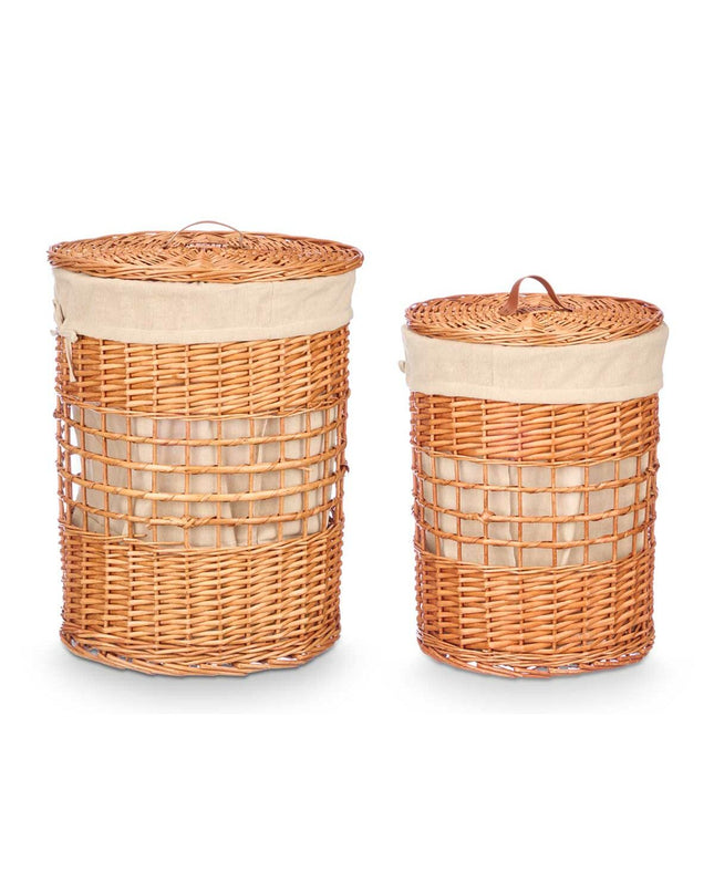 Kipit Mandenset Kipit Natuurlijk vlechtwerk with two storage baskets, suitable for home organization and kitchen storage.