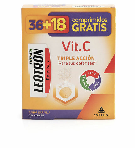 Leotron Vitamin C orange supplement box with 54 pieces, health and personal care vitamin and mineral product.