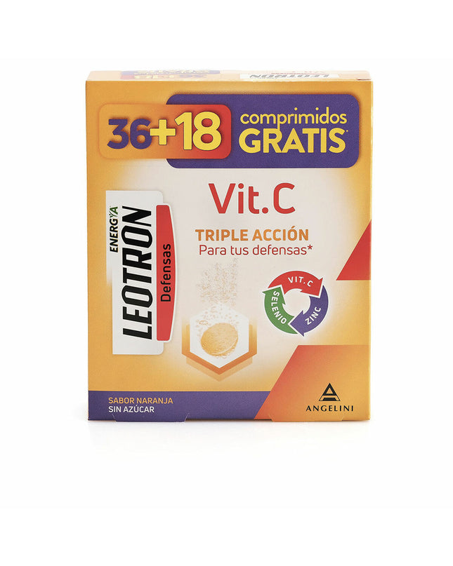 Leotron Vitamin C orange supplement box with 54 pieces, health and personal care vitamin and mineral product.