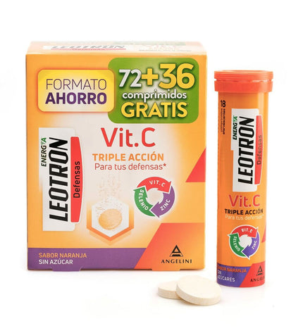Leotron Vitamina C voedingssupplement bottle with 108 tablets, health and personal care, vitamins and minerals product