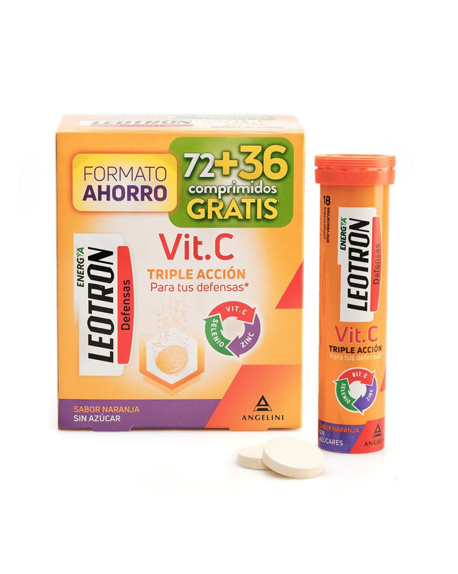 Leotron Vitamina C voedingssupplement bottle with 108 tablets, health and personal care, vitamins and minerals product