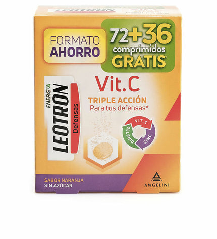 Leotron Vitamina C voedingssupplement box with 108 tablets, designed for health and personal care, vitamin C and mineral support