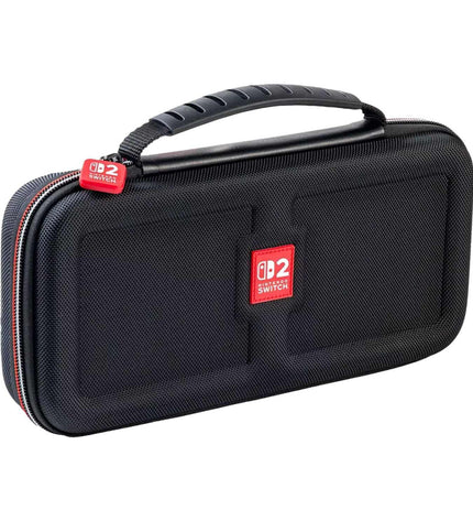 Black Nintendo Switch 2 carrying case for Nintendo NS241 gaming console, durable electronics accessory with plug & play design.