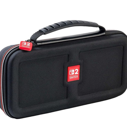 Black Nintendo Switch 2 carrying case with Nintendo branding, designed for portable storage and protection of the console.