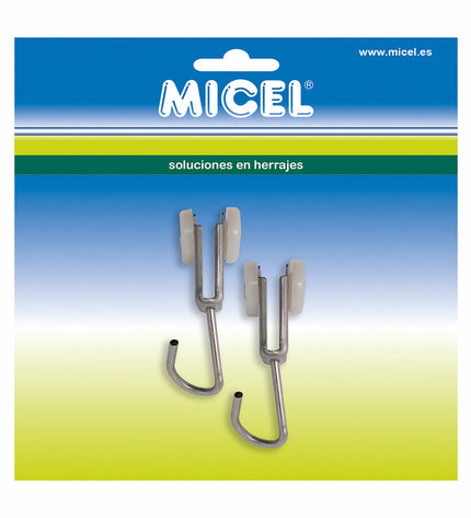 Pair of Micel stainless steel pergola hooks, 18.5 x 17 x 60 mm, outdoor garden decoration hardware, two pieces.