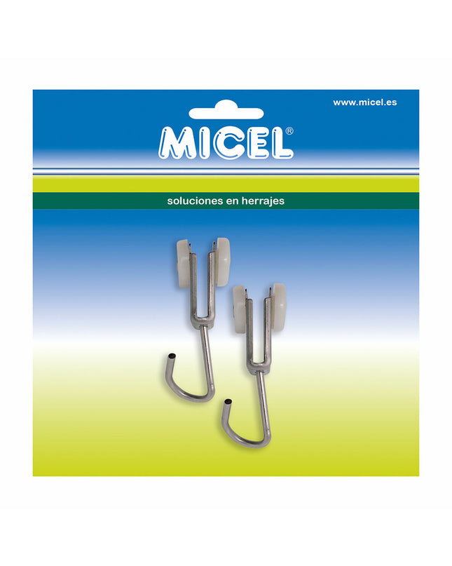 Pair of Micel stainless steel pergola hooks, 18.5 x 17 x 60 mm, outdoor garden decoration hardware, two pieces.