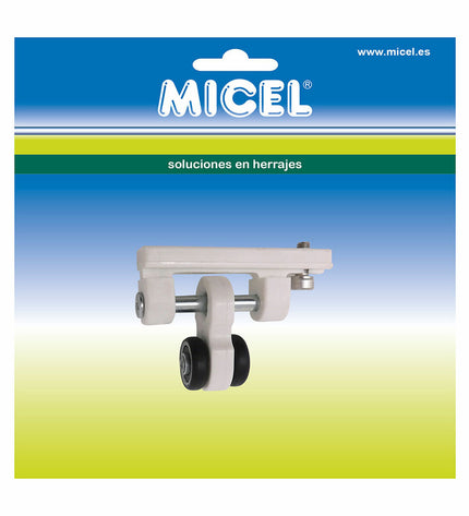Micel TLD21 nylon pergola pulley in white with 65x18.5x48mm dimensions, outdoor garden decor and pergola accessory.