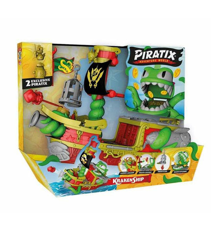 Magicbox Toys Kraken Piratix doll set featuring pirate-themed action figures and accessories in vibrant colors.