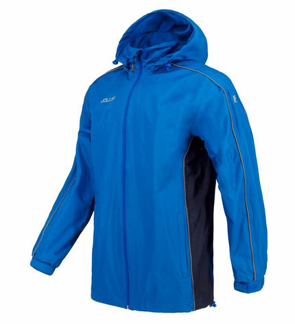 Joluvi Regenjas Vip outdoor waterproof jacket for camping and hiking, shown in green with hood and front zipper.