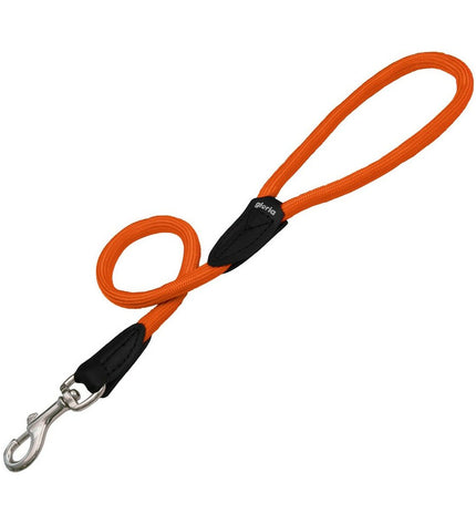 Orange Gloria dog leash, 1.2 x 60 cm, durable nylon dog lead with metal clip for walking pets.