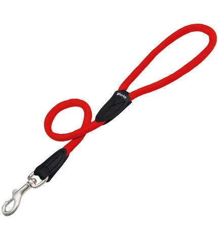 Red Gloria dog leash, 1.2 x 120 cm, durable pet product for walking dogs, shown in the image.