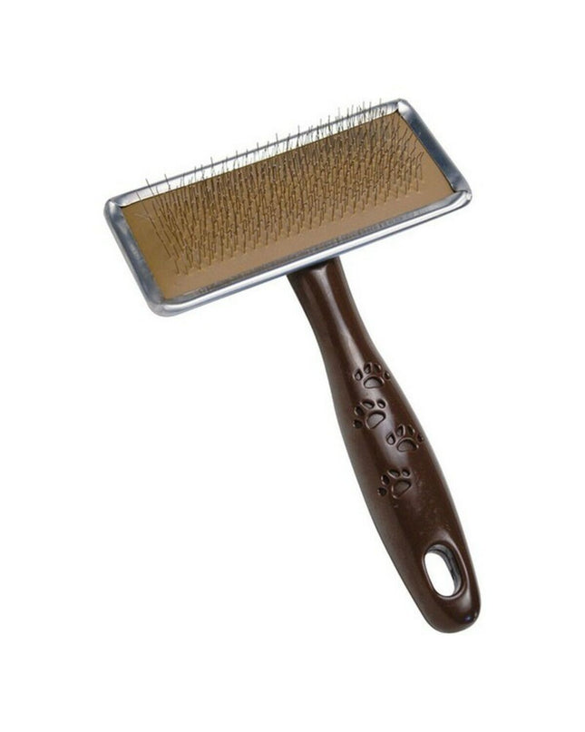 Gloria XL dog grooming comb with wide teeth for detangling and brushing large dog coats, lying on a white surface.
