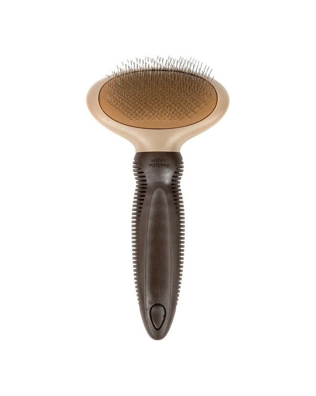 Gloria Rugkammen borstel for dogs, oval-shaped pet grooming tool with natural bristles for gentle brushing.