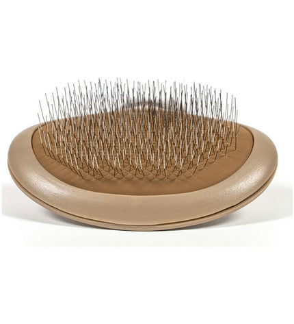 Gloria Rugkammen borstel for dogs, oval-shaped grooming brush with wooden handle, ideal for pet coat care.