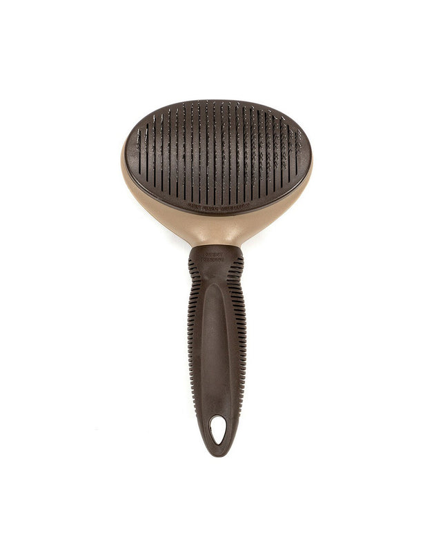 Gloria Zelfreinigend hondenborstel Rugkammen borstel for grooming, with ergonomic handle and self-cleaning feature for pets.