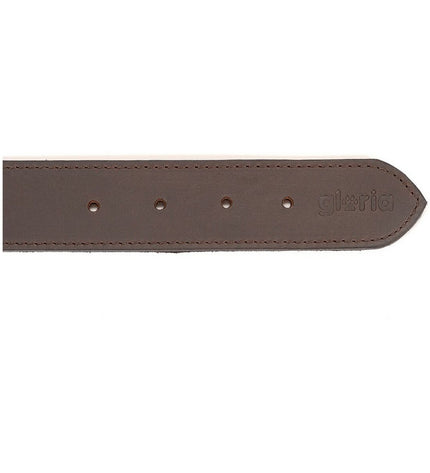 Gloria hondenhalsband in bruin, 75 cm lang, with adjustable strap and metal buckle for dogs.