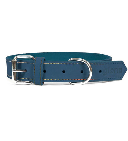Blue Gloria Oasis dog collar with adjustable length, featuring a comfortable design and stylish pattern for pets.