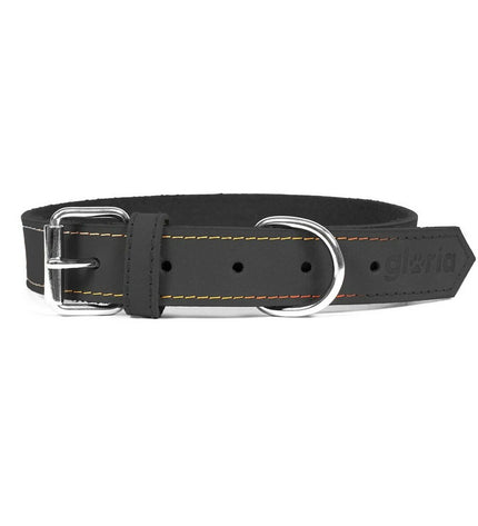 Black Gloria Oasis dog collar with a 1.5 x 40 cm adjustable strap, featuring a stylish design for pets.