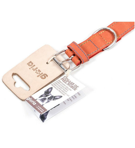 Red Gloria Oasis dog collar with 1.5 cm width and 40 cm length, featuring a stylish design on a white background.