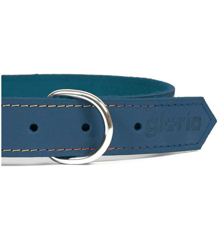 Blue Gloria Oasis dog collar, 45cm x 1.8cm, featuring durable material and stylish design for pets.