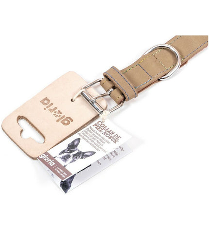 Gloria Oasis white dog collar 55x2.5 cm, soft fabric, adjustable, designed for comfort and style for small to medium dogs.