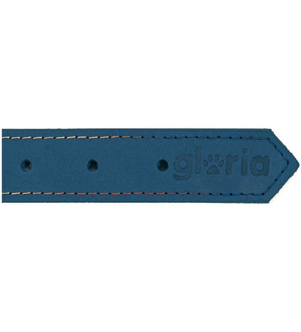Blue Gloria Oasis dog collar with adjustable strap, 60 x 3 cm, designed for comfortable fit and stylish pet accessories.