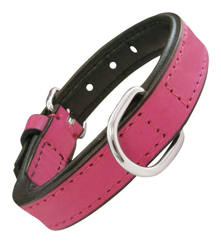 Fuchsia padded dog collar by Gloria, 50 cm, soft and stylish for small to medium dogs, with adjustable strap and sturdy buckle.