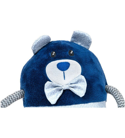 Blue polyester dog plush toy by Gloria featuring a soft bear design, measuring 23 x 16 cm for playful companionship.