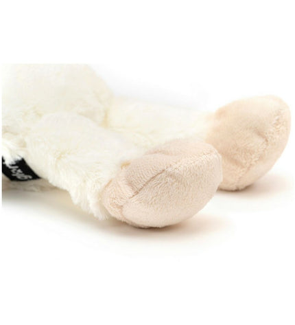 Gloria Kondoo white polyester dog plush toy shaped like a sheep, soft and durable for playing and cuddling.