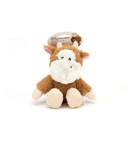 Gloria Bruin honden knuffel in polyester en polypropyleen, hondenspeelgoed met koe-ontwerp voor hondenplezier
