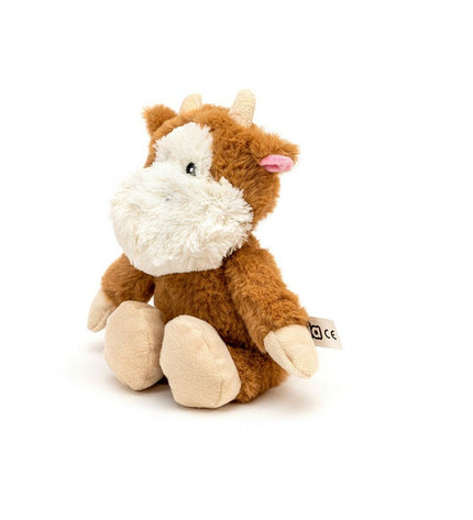 Gloria Bruine honden knuffel in koe-achtig ontwerp met polyester en polypropyleen, geschikt voor honden.
